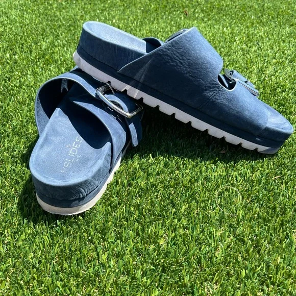 J/Slides ROGET SLIDE SANDAL IN NAVY NUBUCK Size 7 - Picture 7 of 10